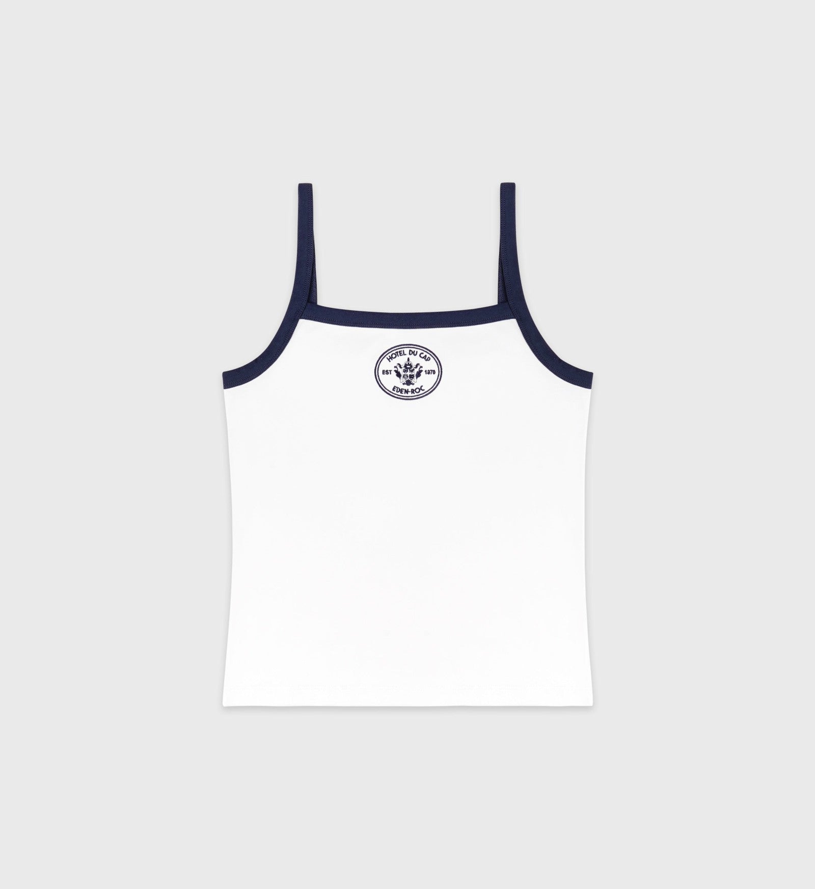 Eden Crest Embroidered Pique Tank - White/Navy Sporty & Rich For Sale
