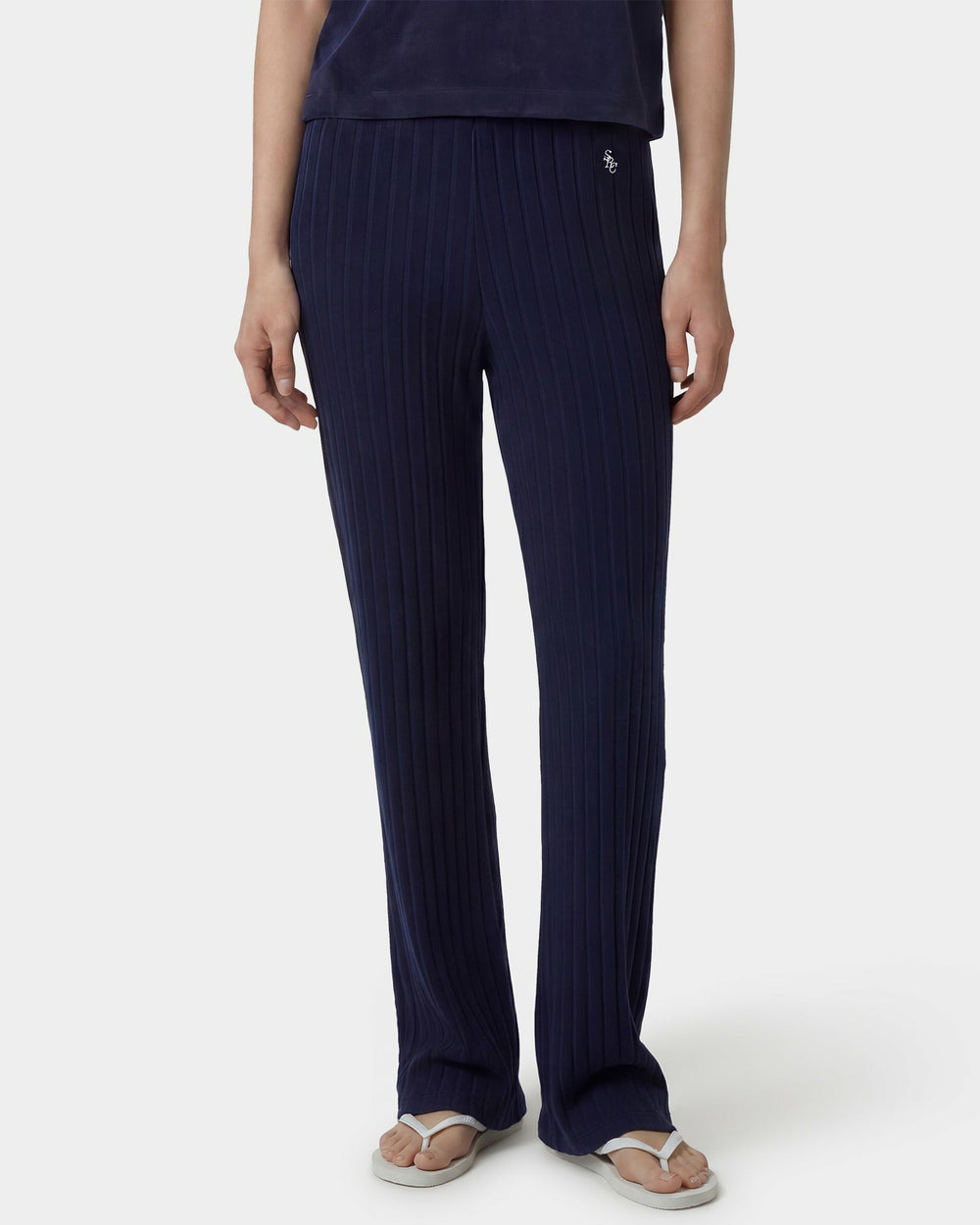 SRC Ribbed Trousers - Dark Navy/White Sporty & Rich Sale