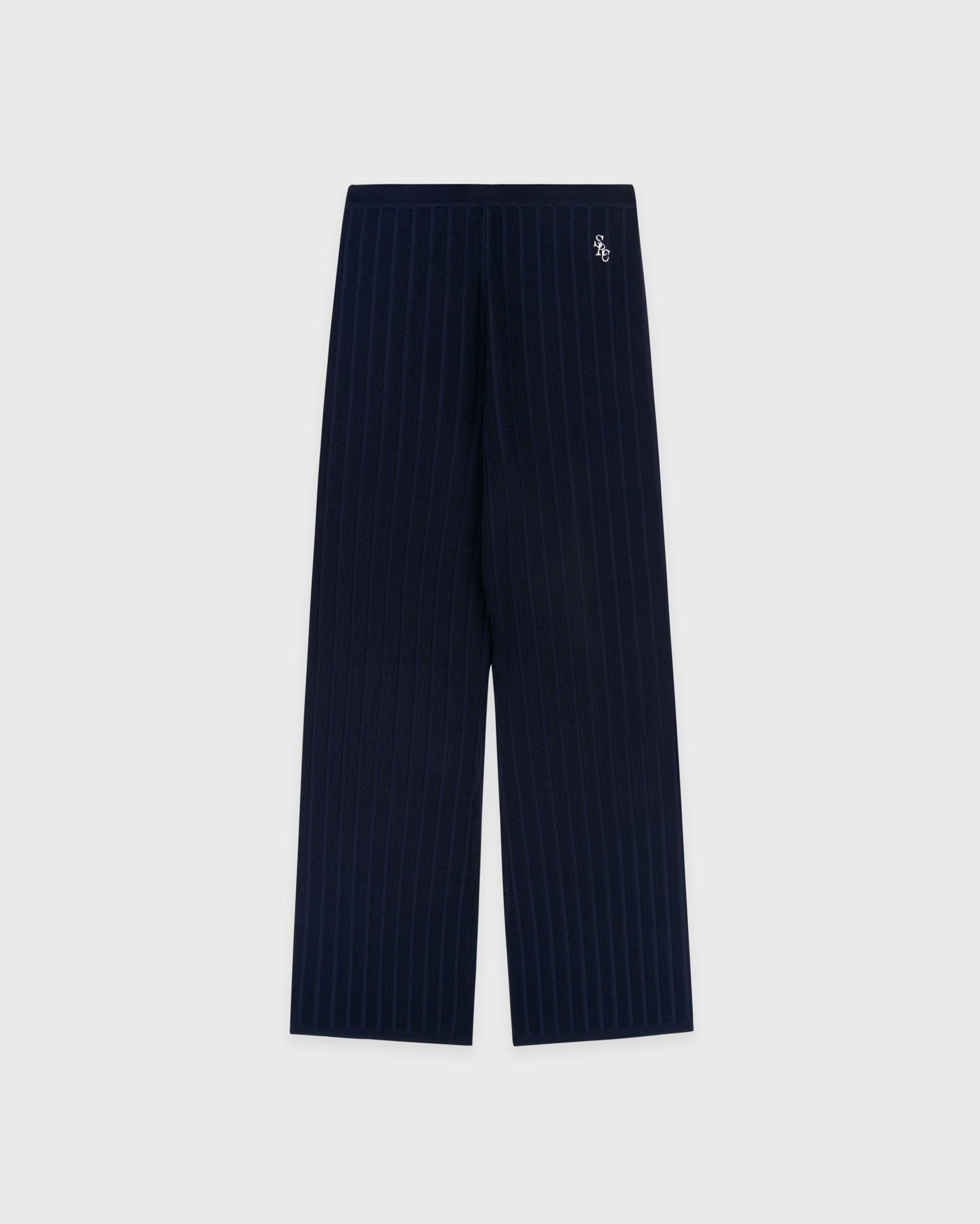 SRC Ribbed Trousers - Dark Navy/White Sporty & Rich Sale