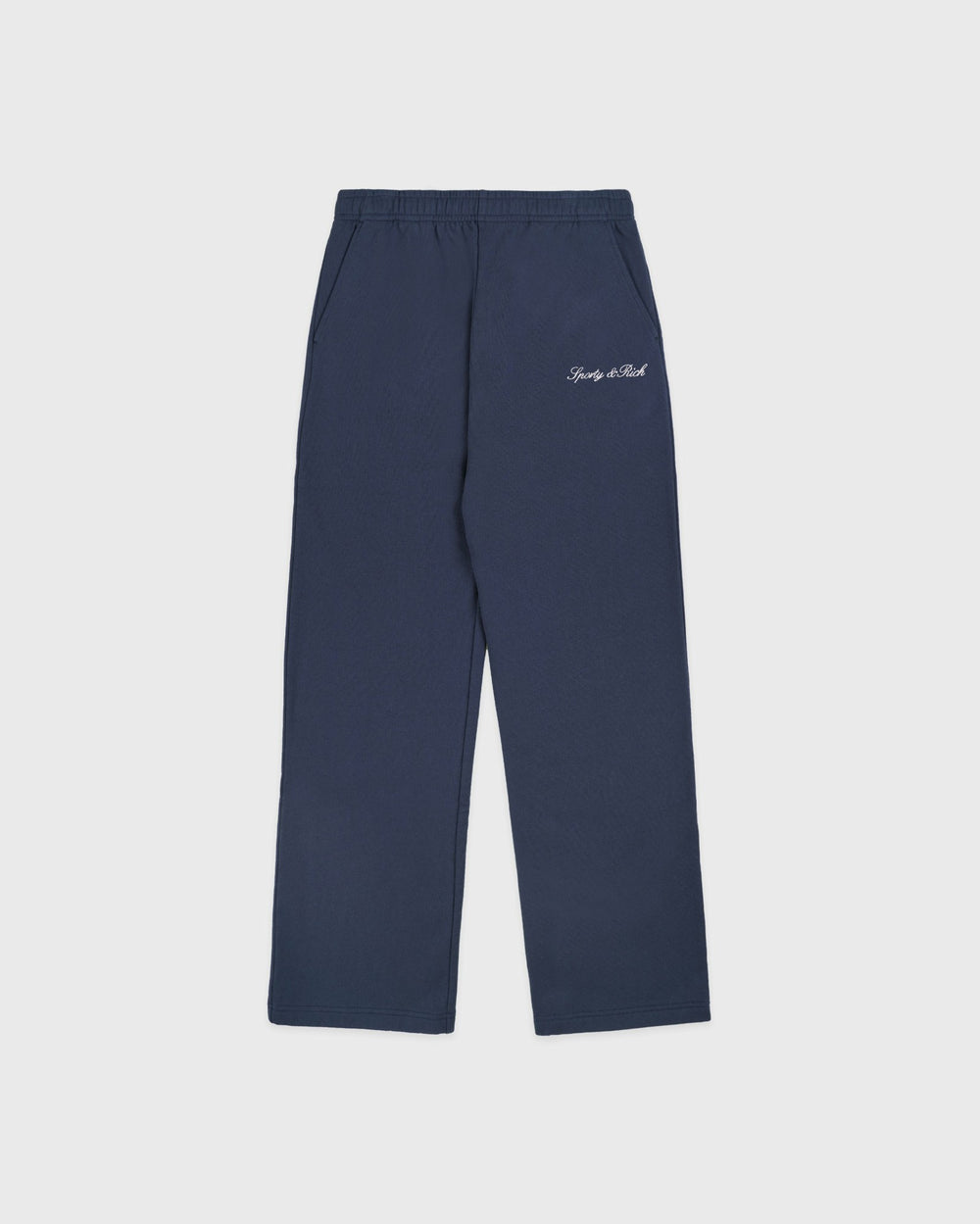 Signature Logo Embroidered Wide Sweatpant - Light Navy/White Sporty & Rich Online