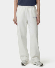 Signature Logo Embroidered Wide Sweatpant - White/Light Navy Sporty & Rich Discount