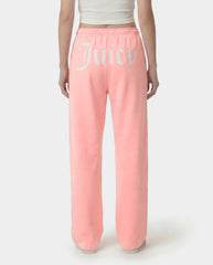 Juicy Emblem Wide Sweatpant - Rose Sporty & Rich Outlet