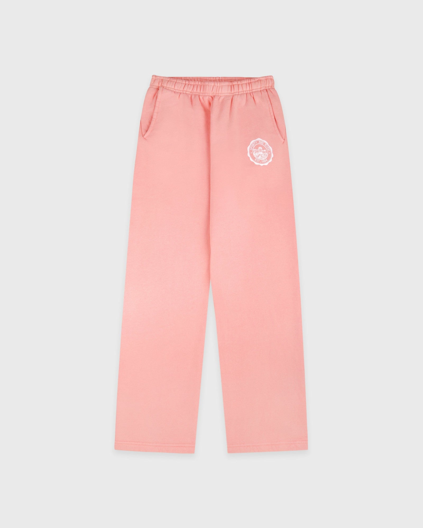 Juicy Emblem Wide Sweatpant - Rose Sporty & Rich Outlet