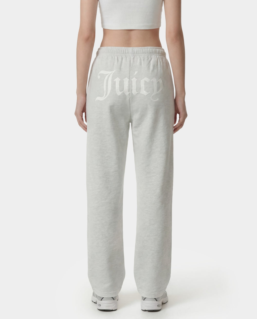 Juicy Emblem Wide Sweatpant - Heather Gray Sporty & Rich US