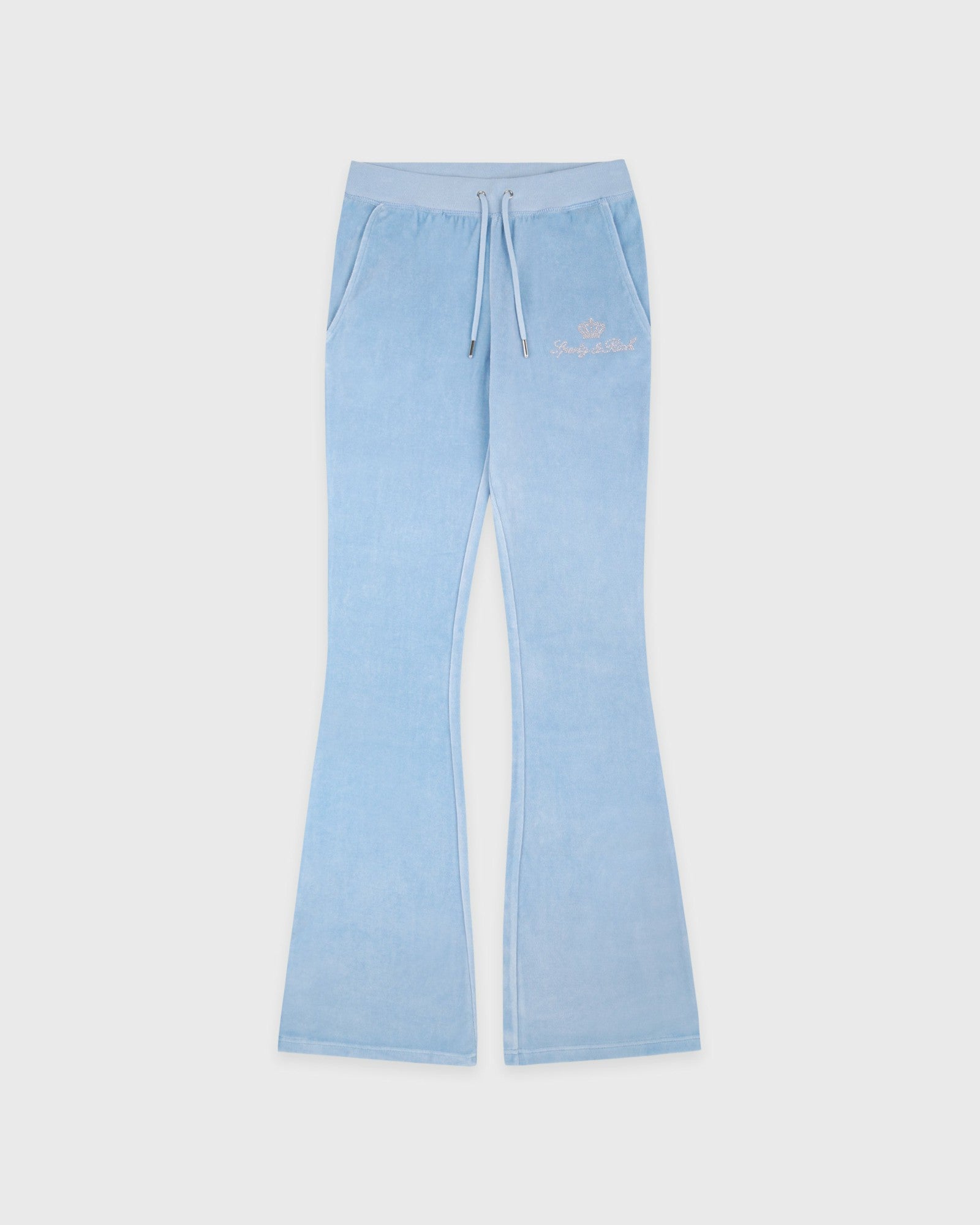 Juicy Script Velour Sweatpant - Sky Blue Sporty & Rich Sale