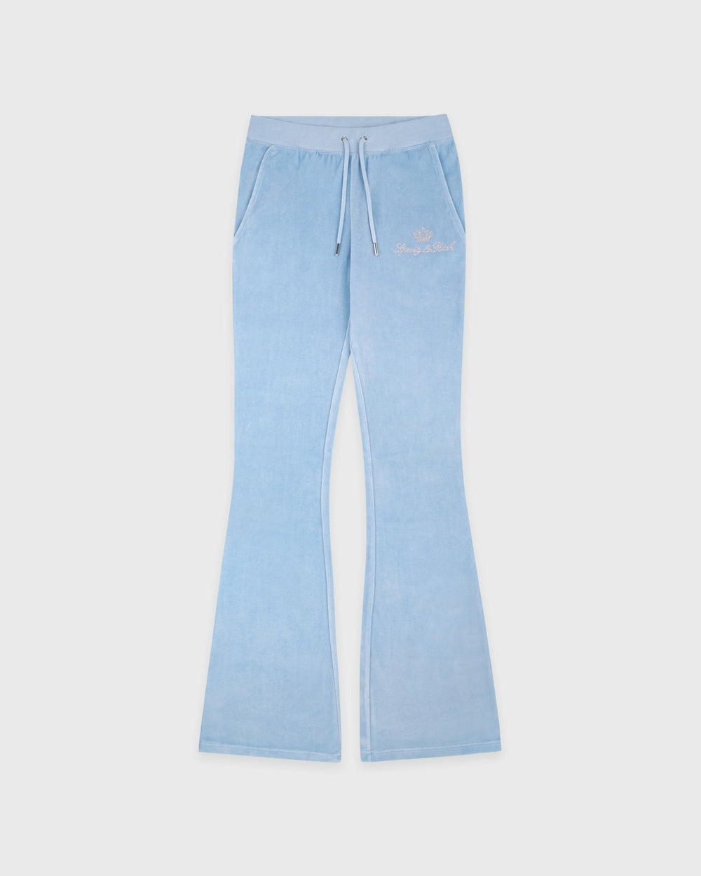Juicy Script Velour Sweatpant - Sky Blue Sporty & Rich Sale