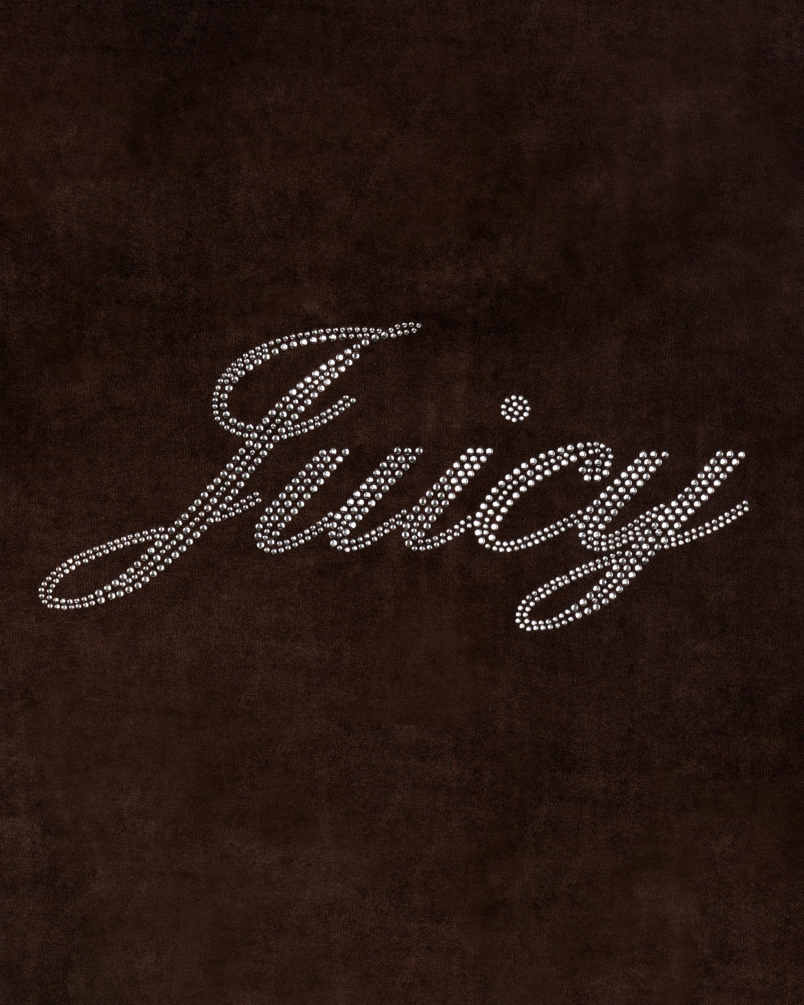 Juicy Script Velour Sweatpant - Chocolate Sporty & Rich Online