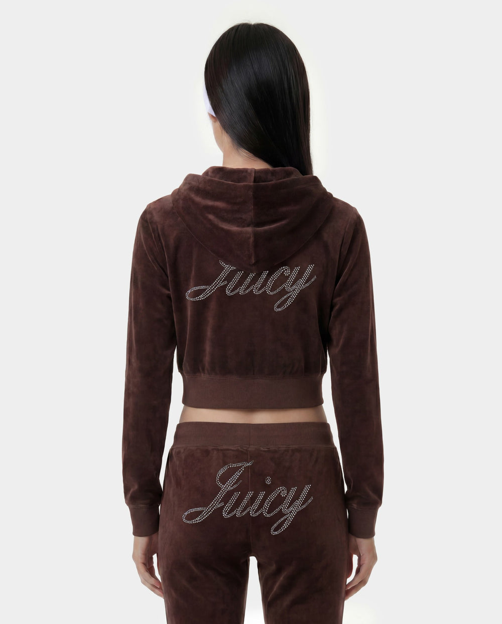 Juicy Script Velour Sweatpant - Chocolate Sporty & Rich Online