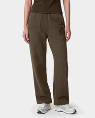 NY Crest Embroidered Wide Sweatpant - Sand Sporty & Rich Outlet