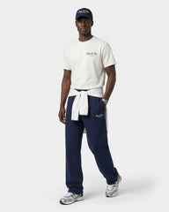 Vendome LA Embroidered Wide Sweatpant - Navy/White Sporty & Rich Sale