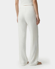 Signature Logo Pointelle Trousers - White Sporty & Rich Discount