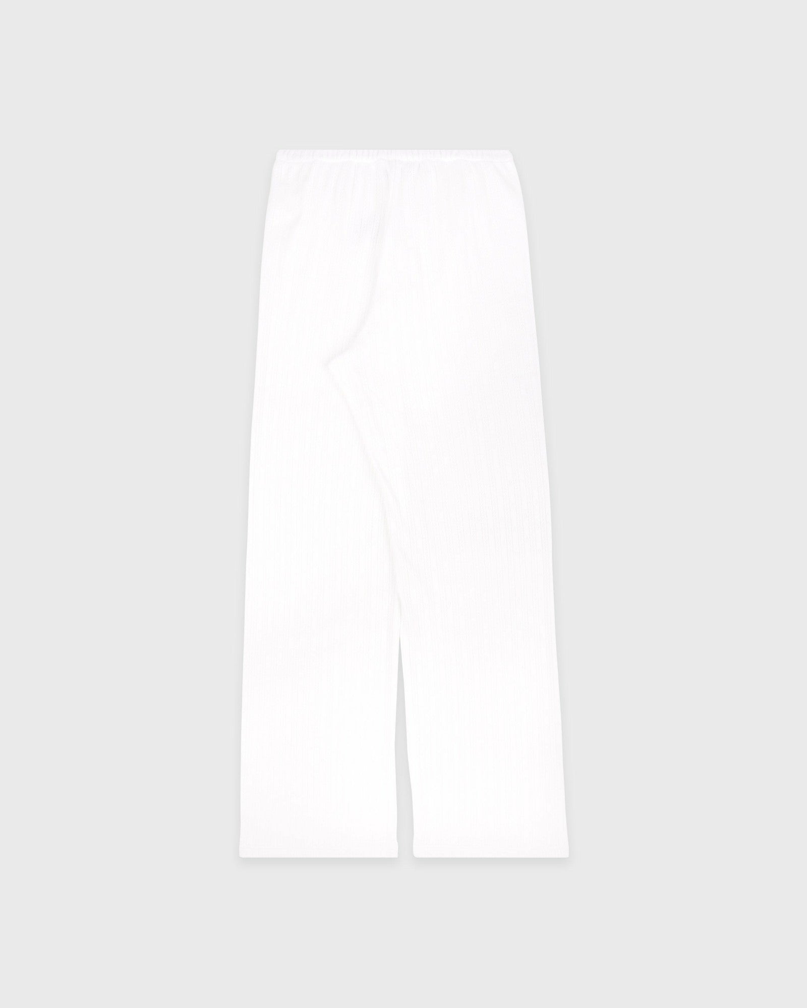 Signature Logo Pointelle Trousers - White Sporty & Rich Discount