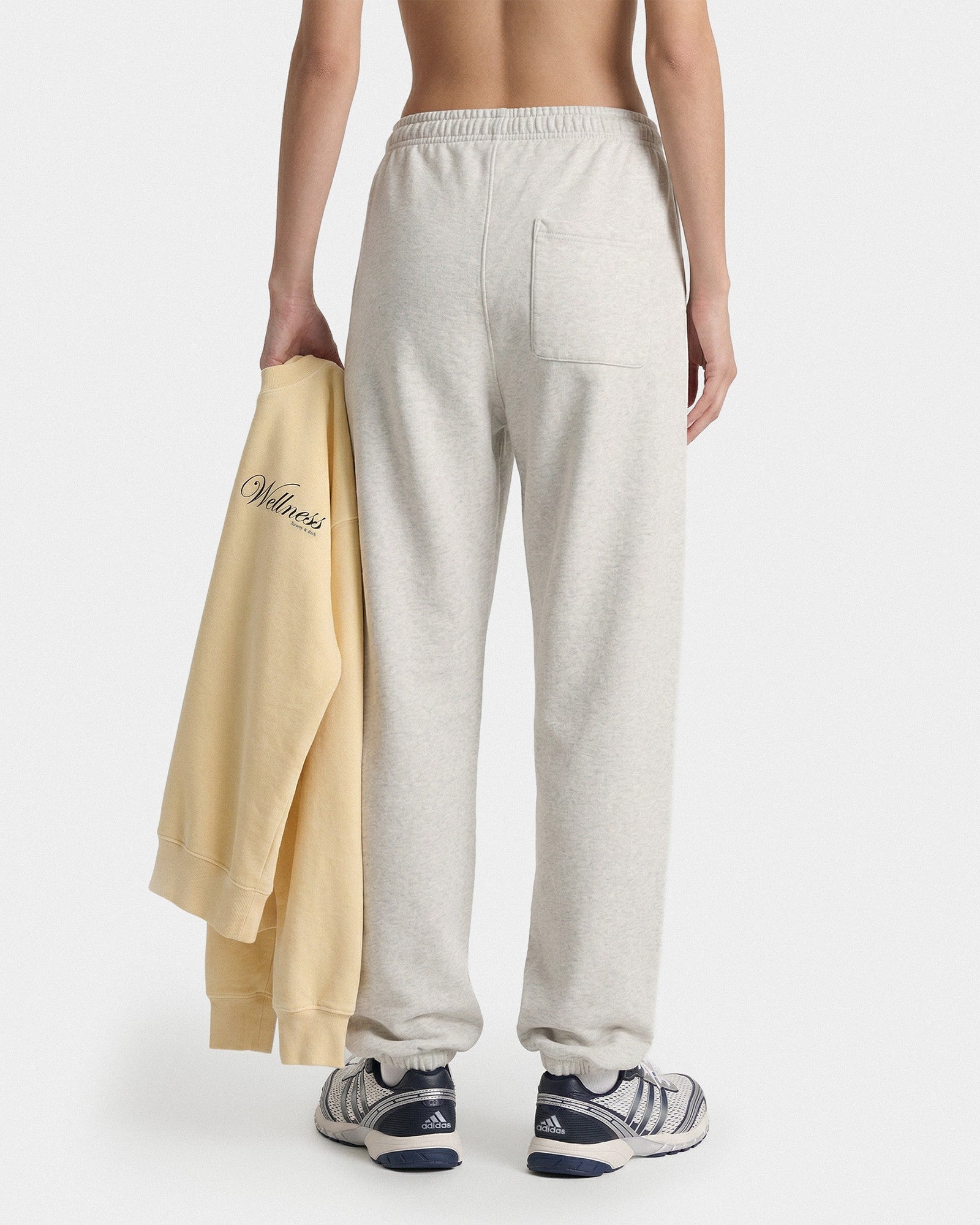 Beverly Script Sweatpant - Heather Gray Sporty & Rich For Sale