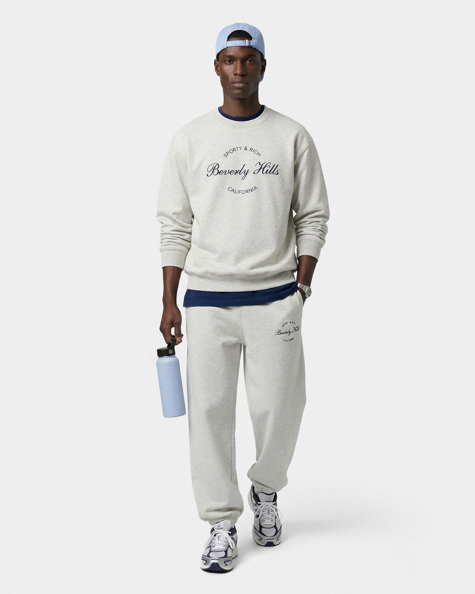 Beverly Script Sweatpant - Heather Gray Sporty & Rich For Sale