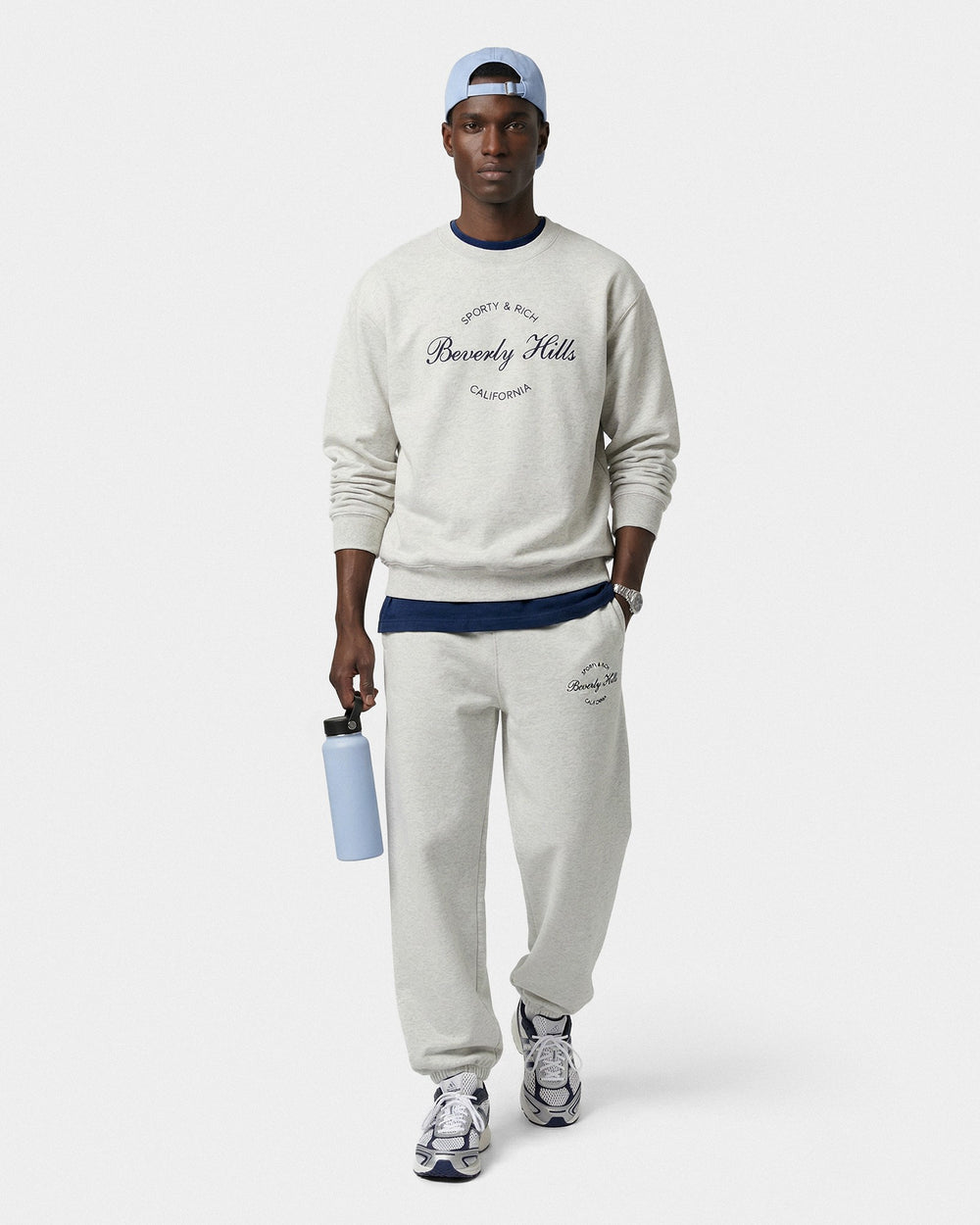 Beverly Script Sweatpant - Heather Gray Sporty & Rich For Sale