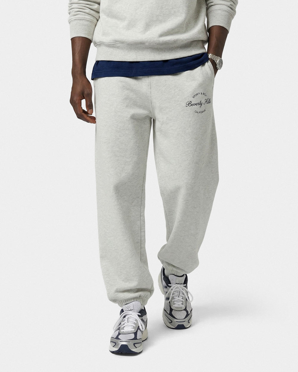Beverly Script Sweatpant - Heather Gray Sporty & Rich For Sale