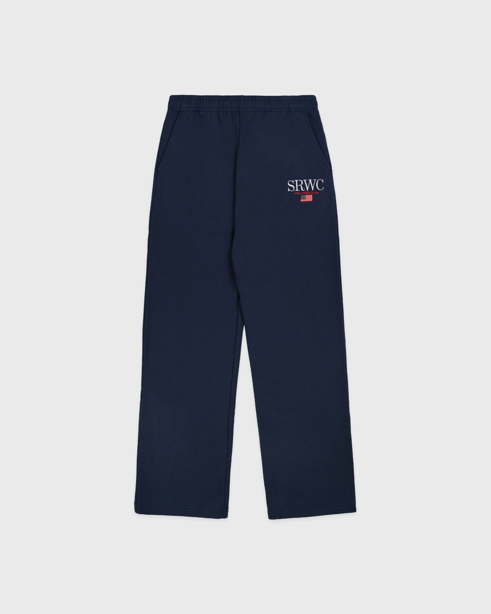Nautical Embroidered Wide Sweatpant - Navy/White Sporty & Rich US