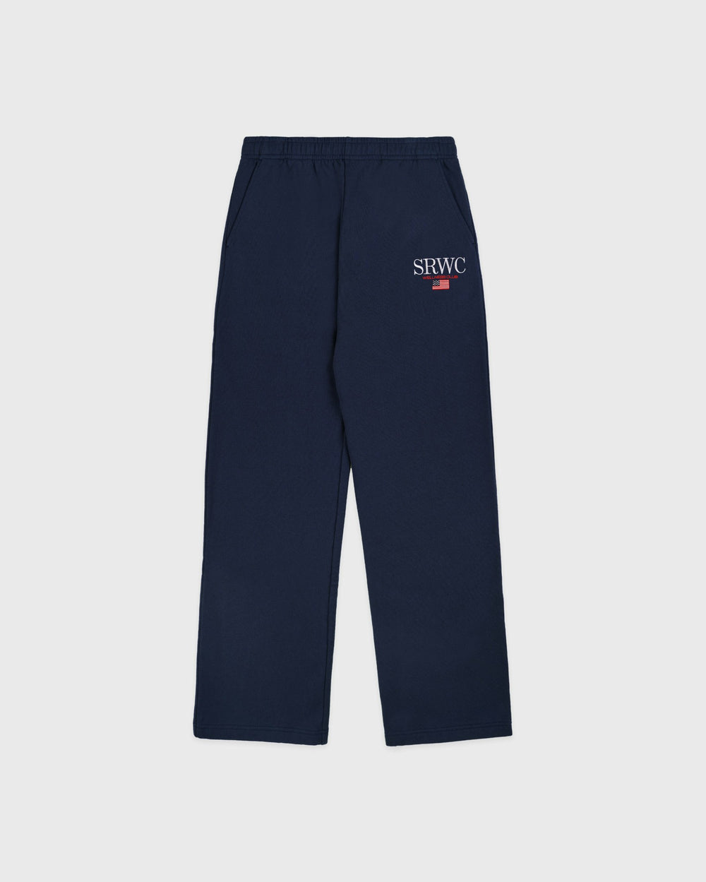Nautical Embroidered Wide Sweatpant - Navy/White Sporty & Rich US