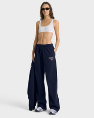 Nautical Embroidered Wide Sweatpant - Navy/White Sporty & Rich US