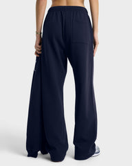Nautical Embroidered Wide Sweatpant - Navy/White Sporty & Rich US