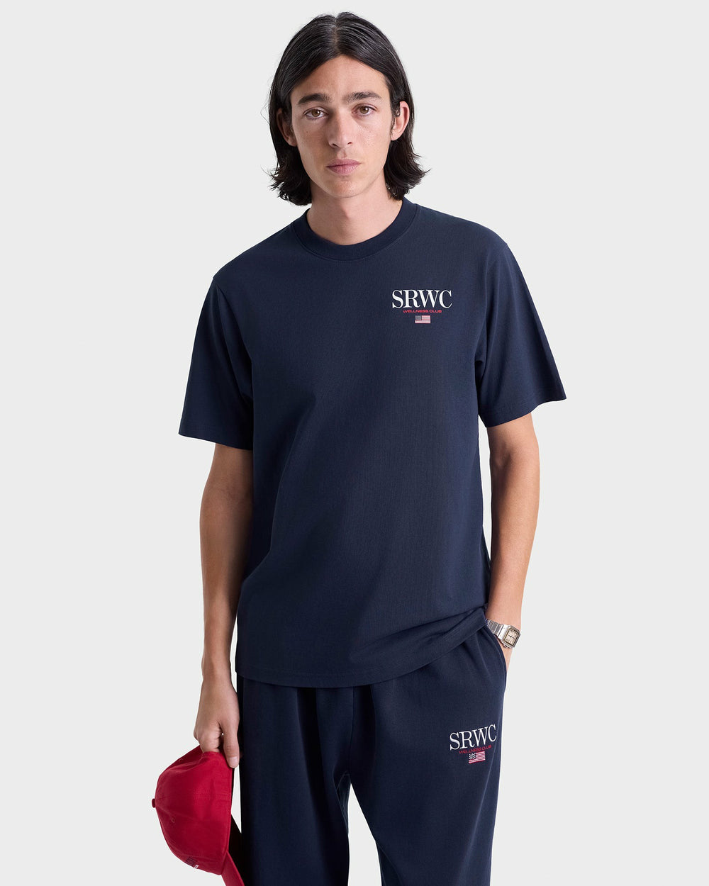 Nautical Embroidered Wide Sweatpant - Navy/White Sporty & Rich US