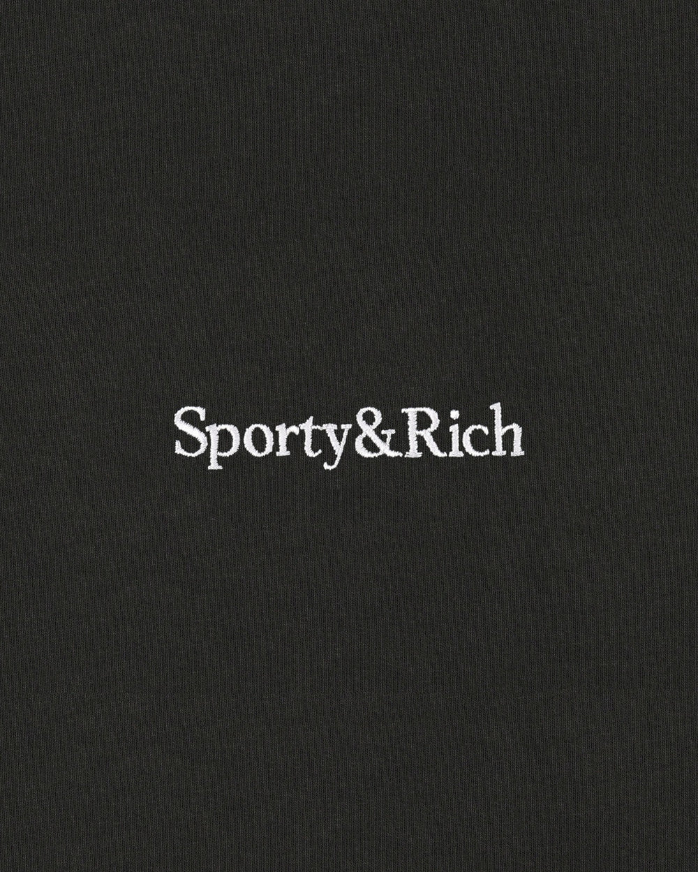 Serif Logo Embroidered Wide Sweatpant - Faded Black/White Sporty & Rich Outlet