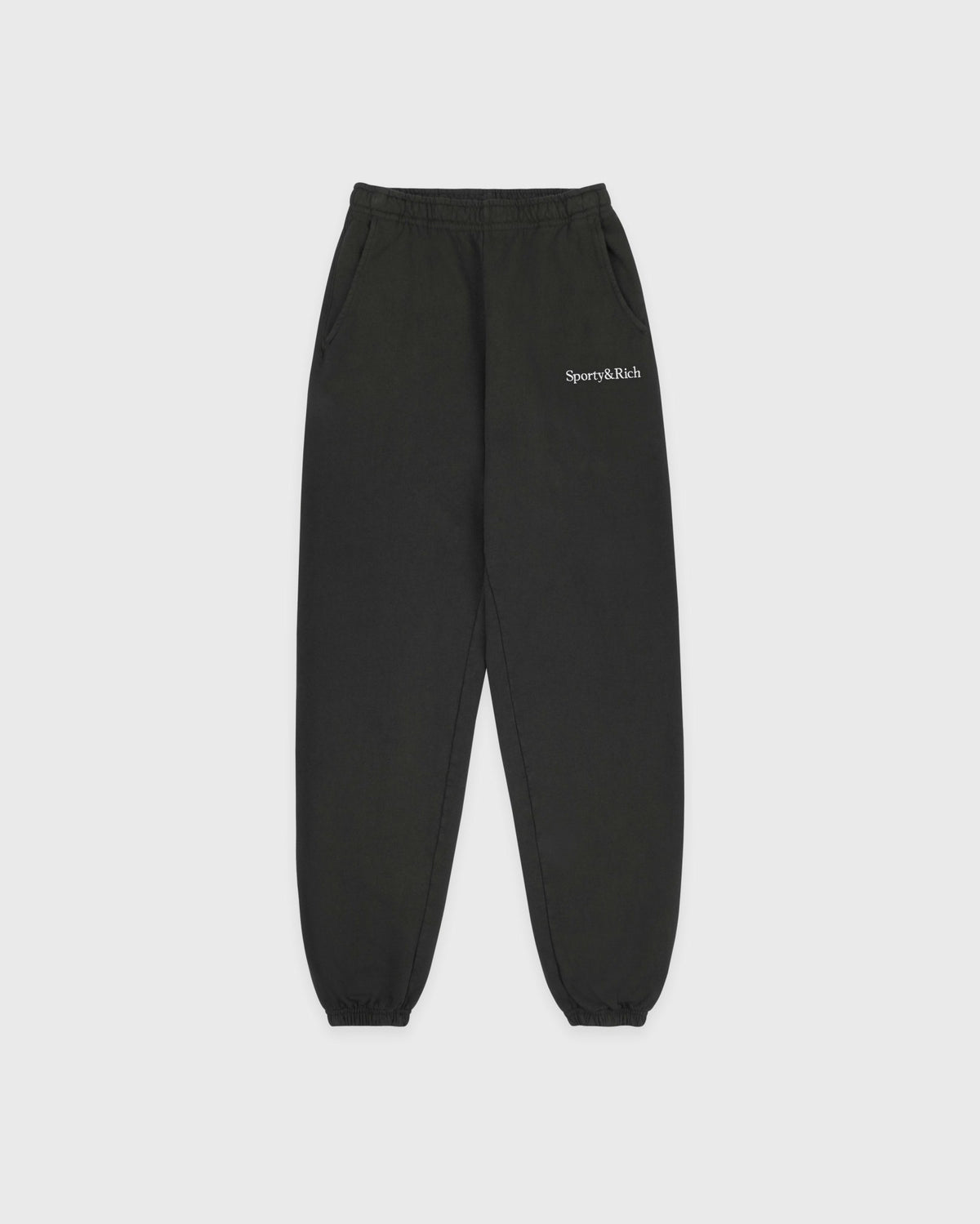 Serif Logo Embroidered Sweatpant - Faded Black/White Sporty & Rich US