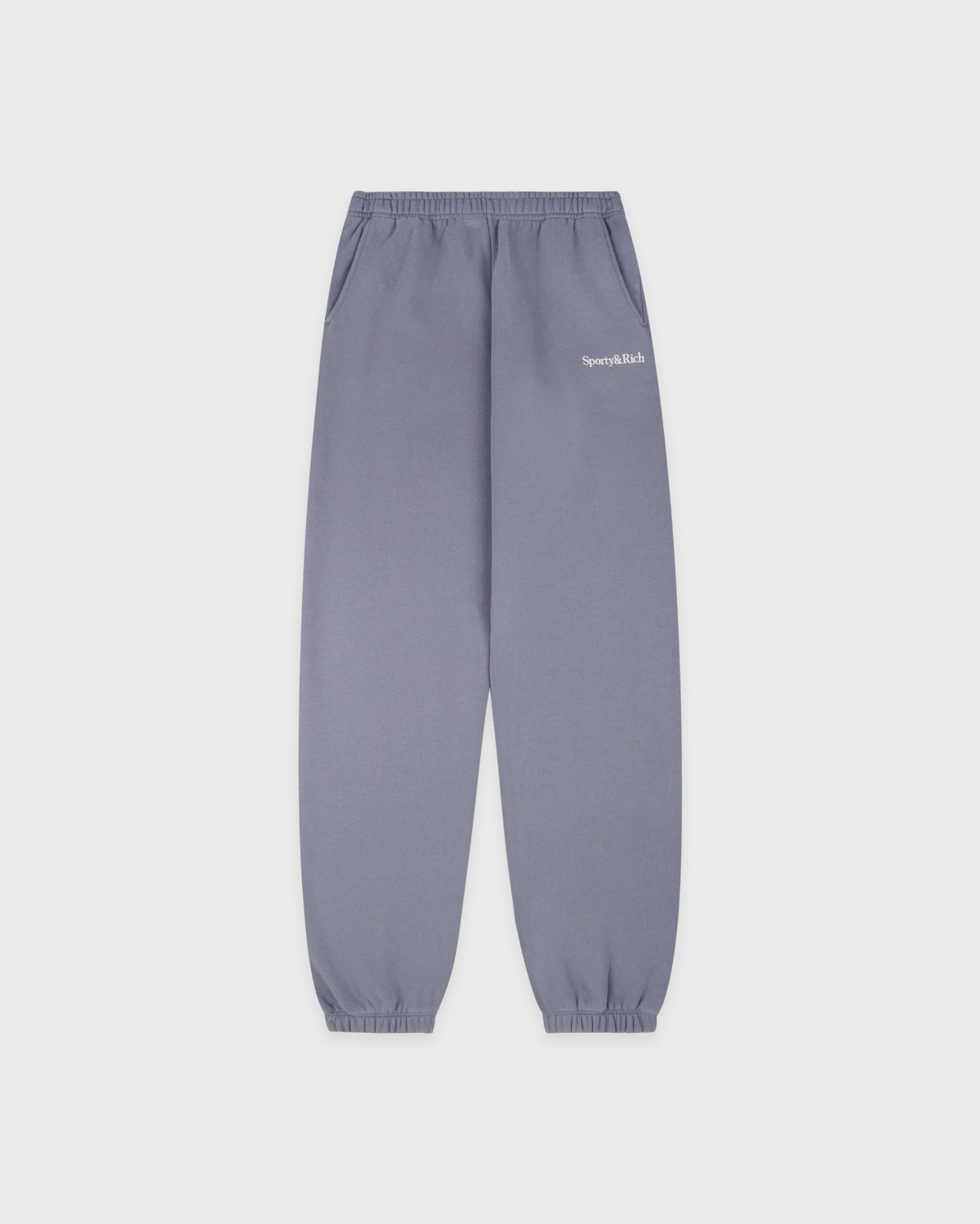 Serif Logo Embroidered Sweatpant - Faded Indigo/White Sporty & Rich Online
