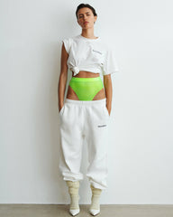 Serif Logo Embroidered Sweatpant - White/Navy Sporty & Rich For Sale
