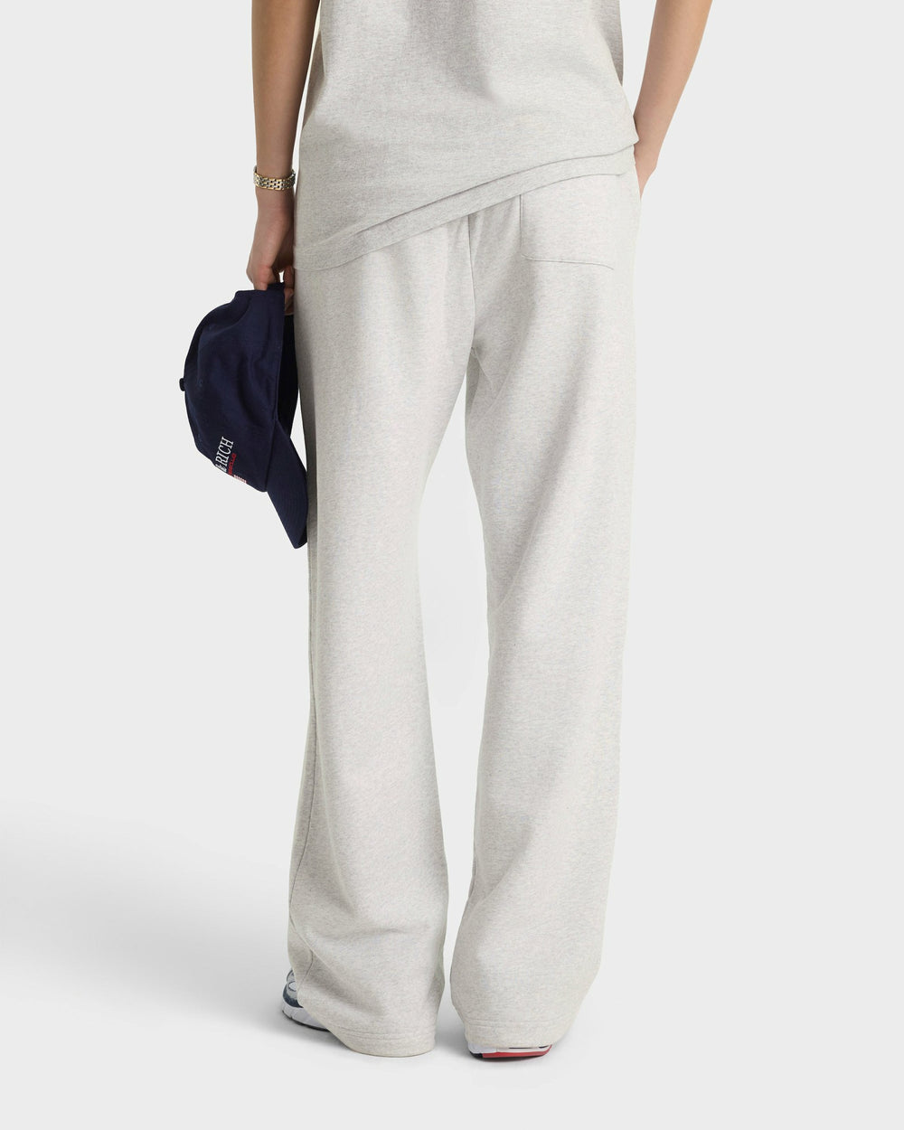 Nautical Embroidered Wide Sweatpant - Heather Gray Sporty & Rich Outlet