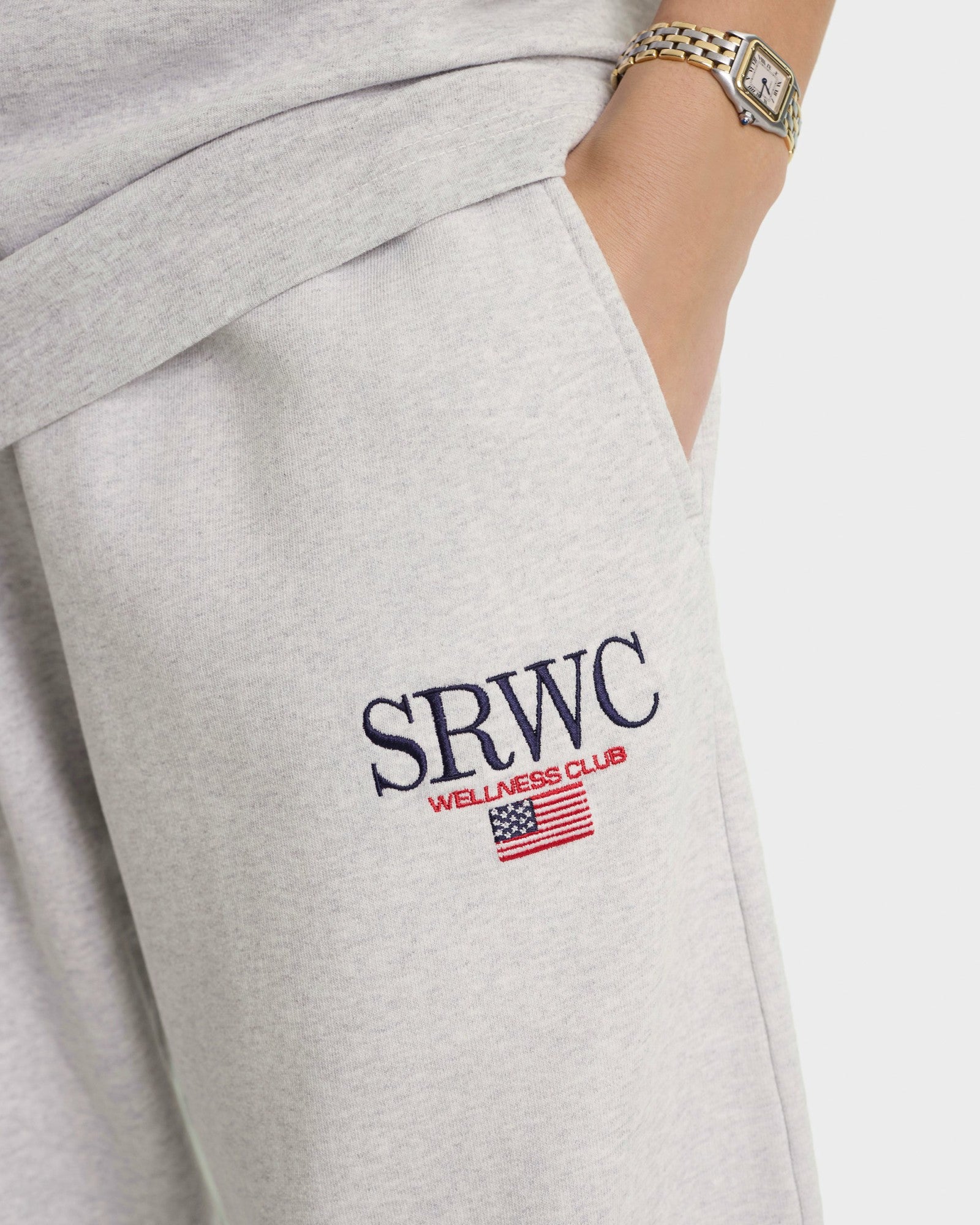 Nautical Embroidered Wide Sweatpant - Heather Gray Sporty & Rich Outlet