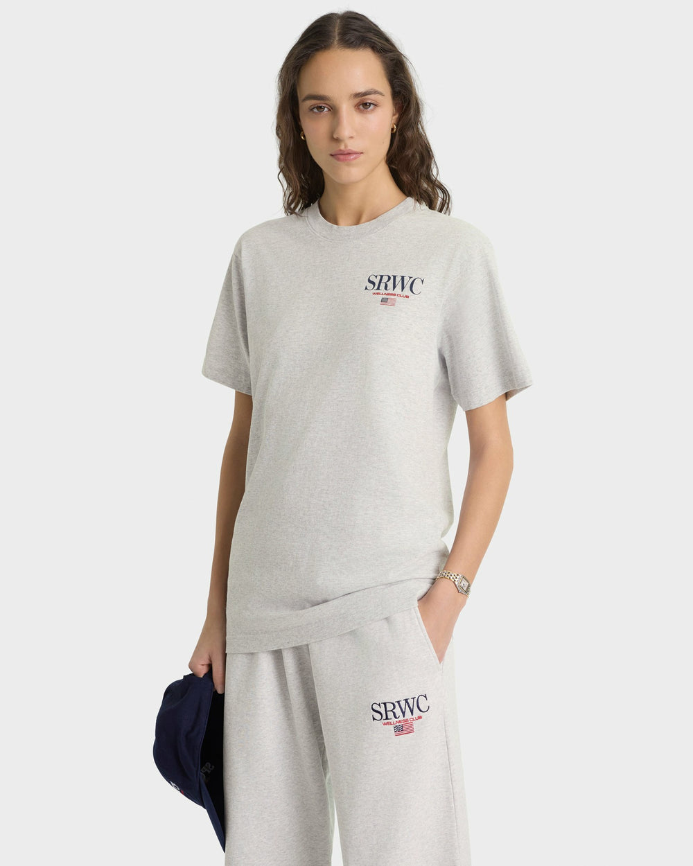 Nautical Embroidered Wide Sweatpant - Heather Gray Sporty & Rich Outlet