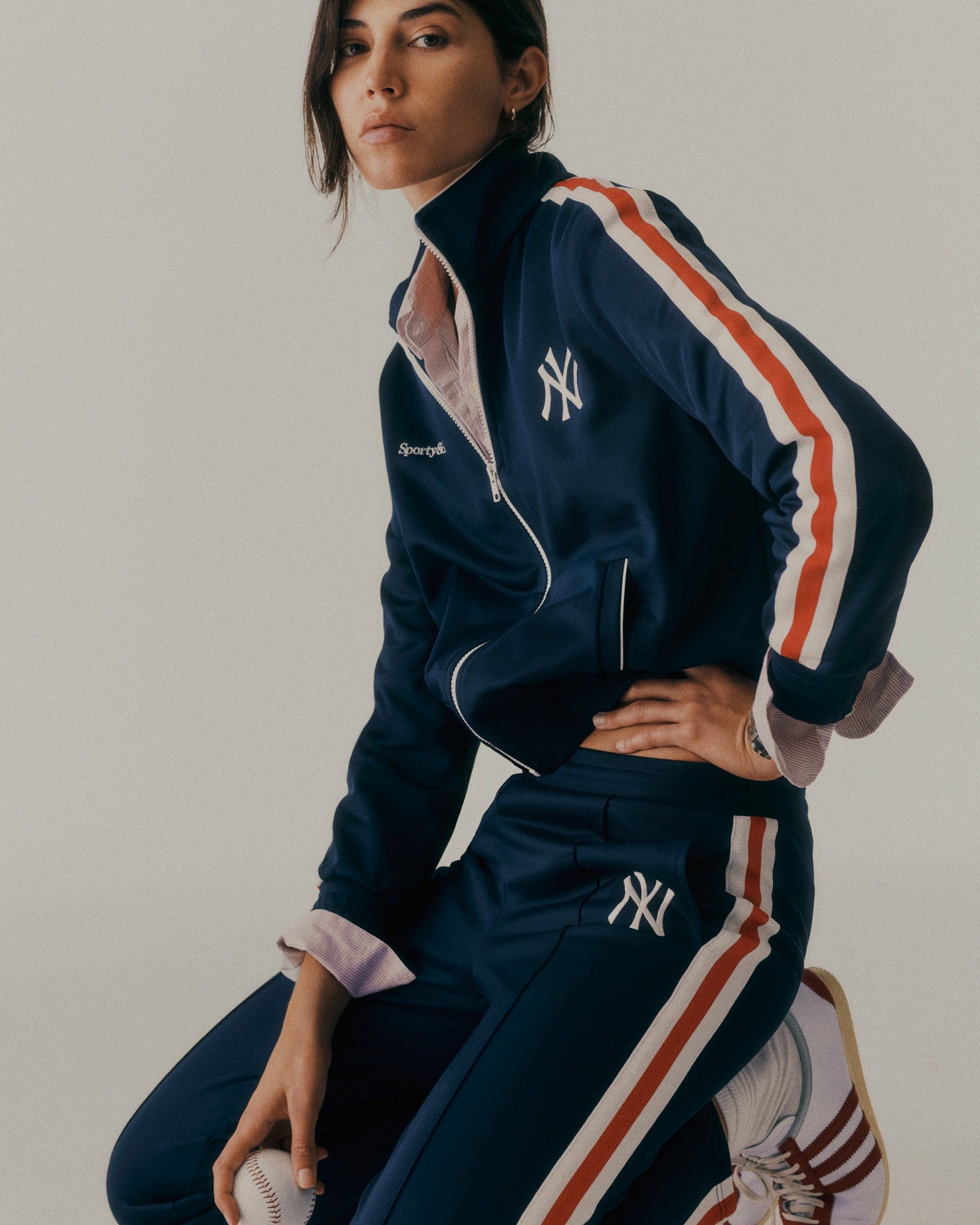 Yankees Serif Track Pant - Navy/White/Red Sporty & Rich US