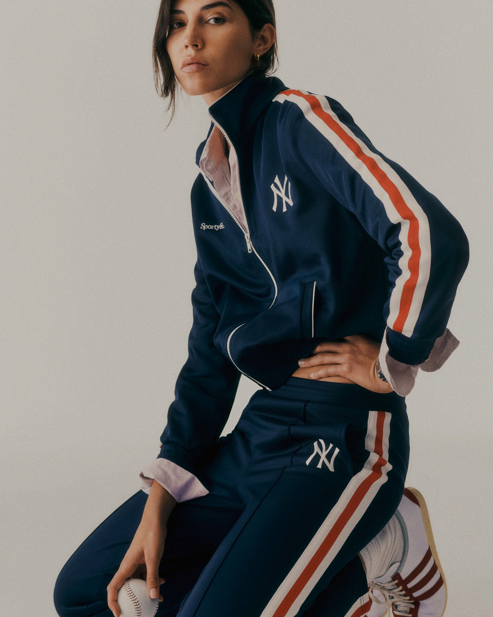 Yankees Serif Track Pant - Navy/White/Red Sporty & Rich US