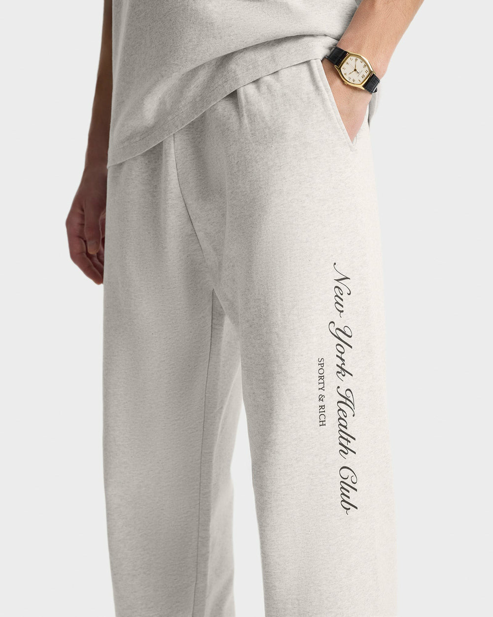 NY Health Club Sweatpant - Heather Gray/Navy Sporty & Rich Outlet