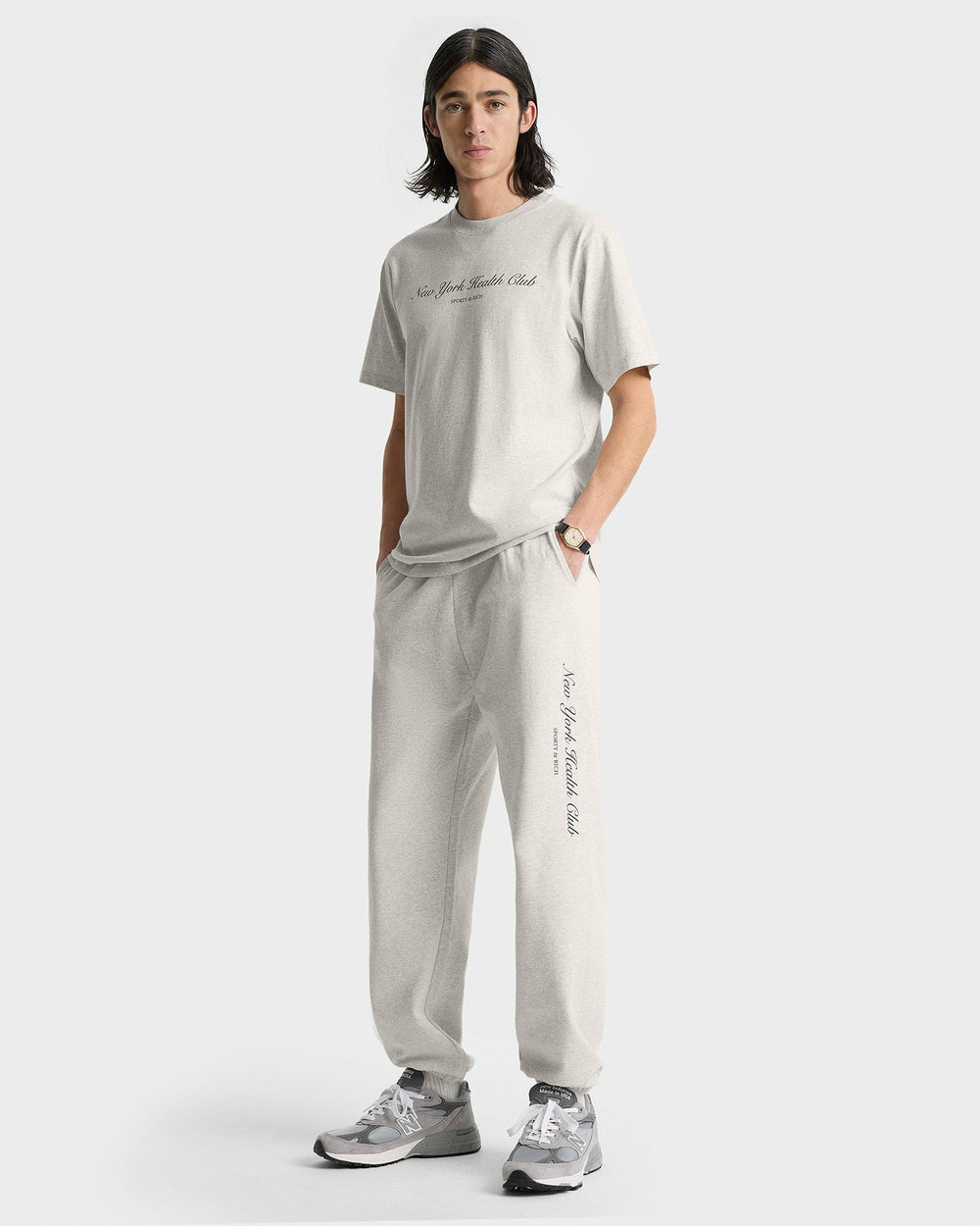 NY Health Club Sweatpant - Heather Gray/Navy Sporty & Rich Outlet