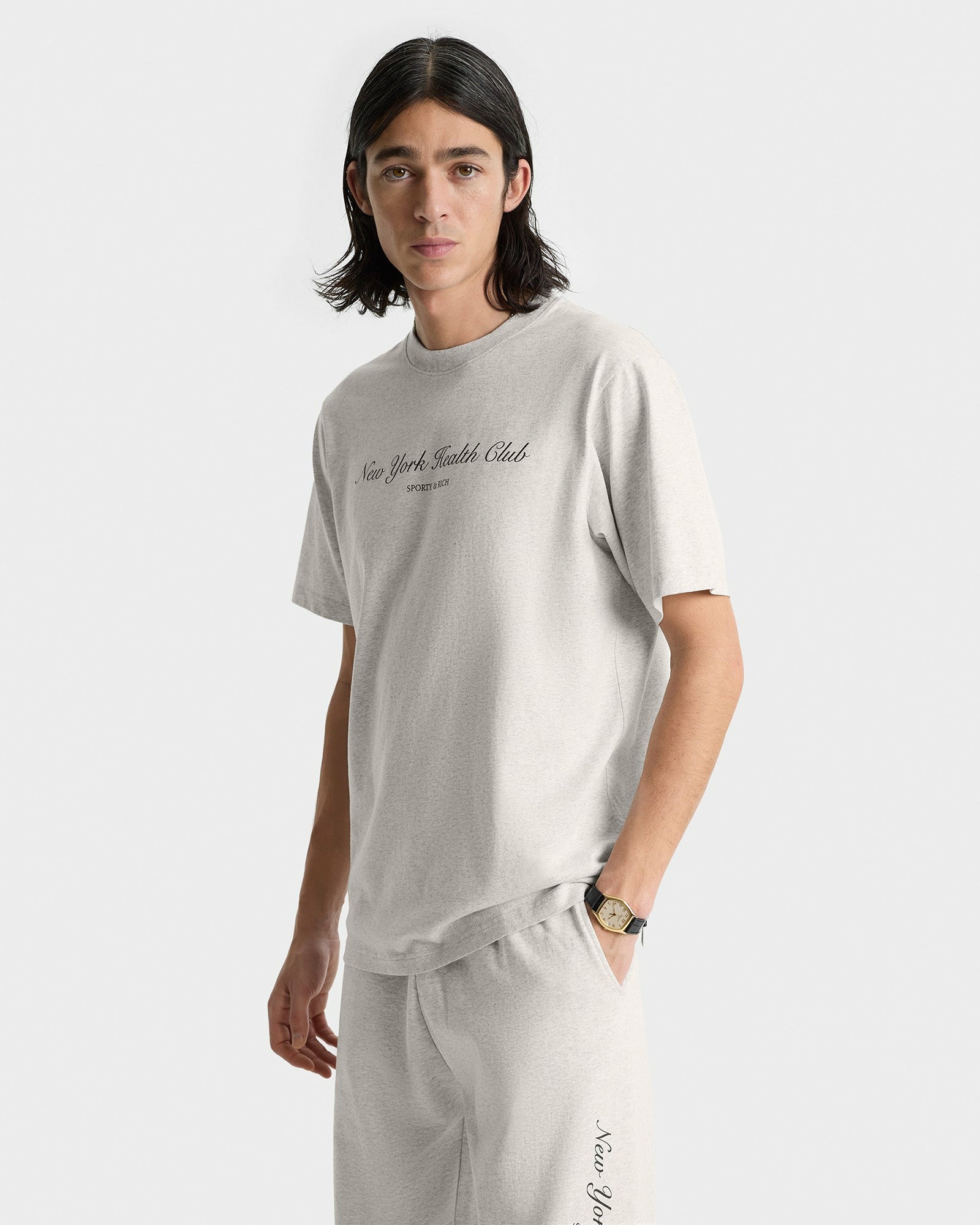 NY Health Club Sweatpant - Heather Gray/Navy Sporty & Rich Outlet
