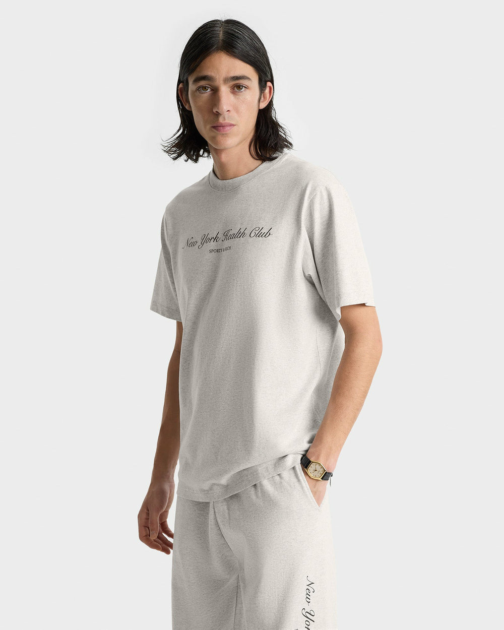 NY Health Club Sweatpant - Heather Gray/Navy Sporty & Rich Outlet