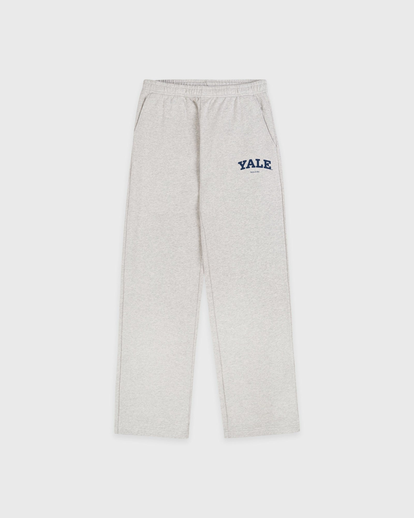 Yale Classic Wide Sweatpant - Heather Gray/Navy Sporty & Rich For Sale
