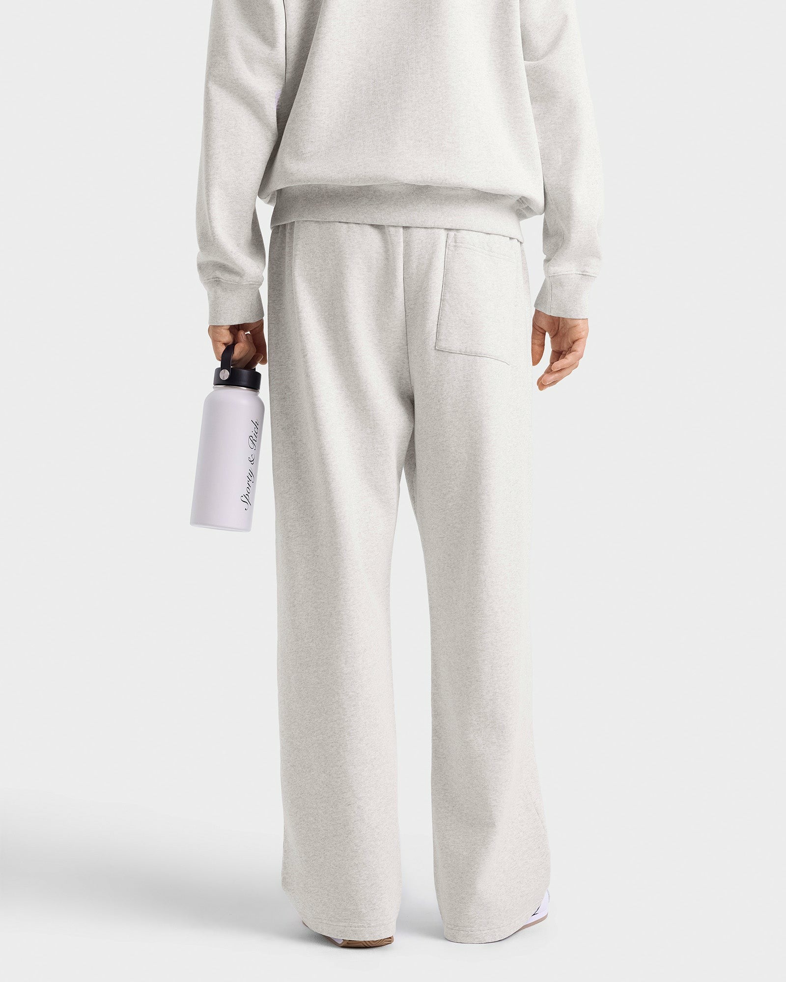 Yale Classic Wide Sweatpant - Heather Gray/Navy Sporty & Rich For Sale