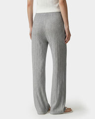 Signature Logo Pointelle Trousers - Heather Gray Sporty & Rich Sale
