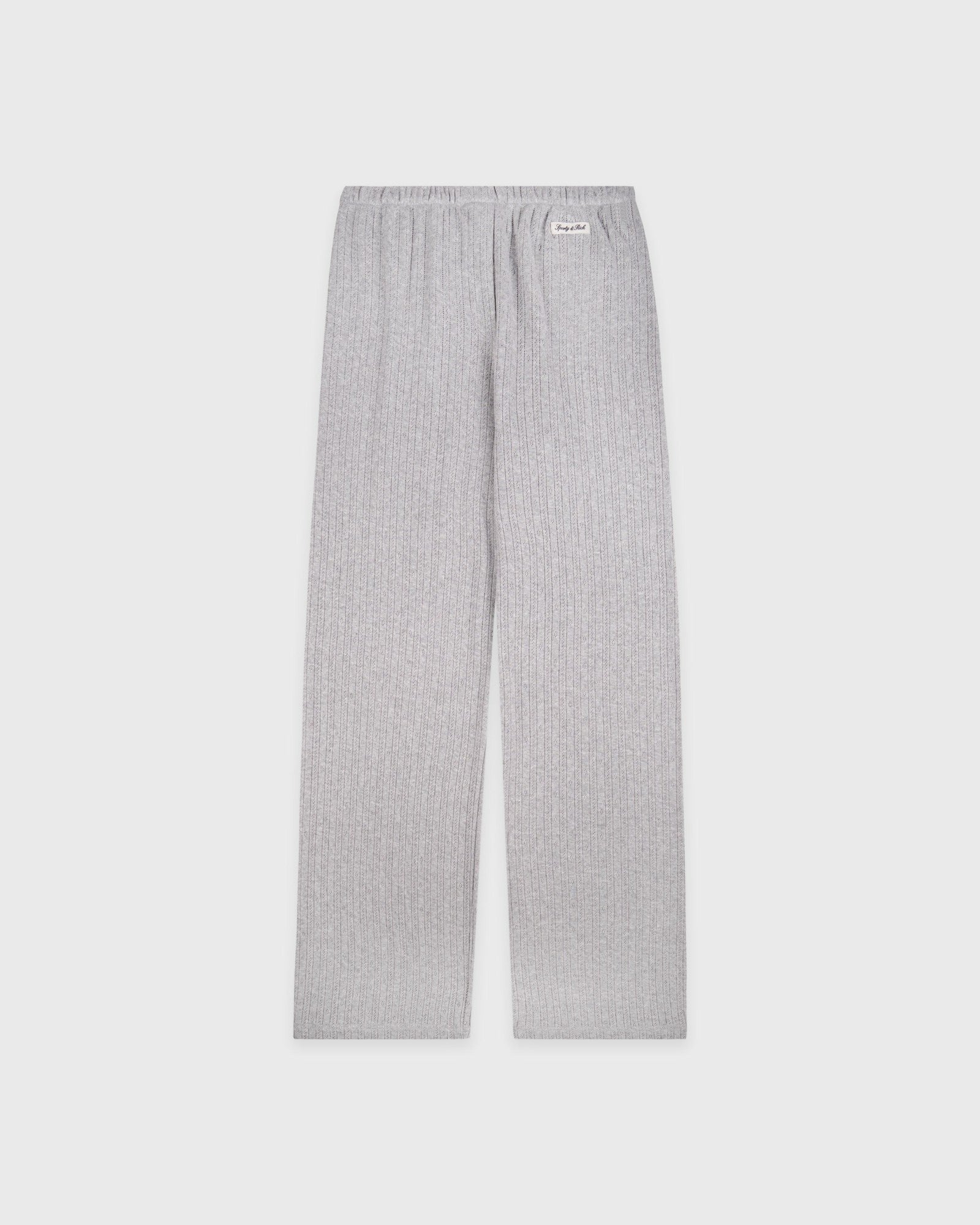 Signature Logo Pointelle Trousers - Heather Gray Sporty & Rich Sale