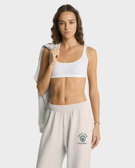 California Emblem Wide Sweatpant - Heather Gray/Forest Sporty & Rich Online