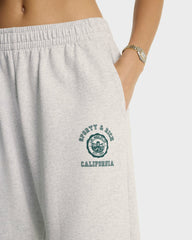 California Emblem Wide Sweatpant - Heather Gray/Forest Sporty & Rich Online