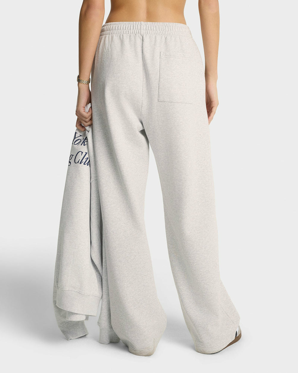 California Emblem Wide Sweatpant - Heather Gray/Forest Sporty & Rich Online