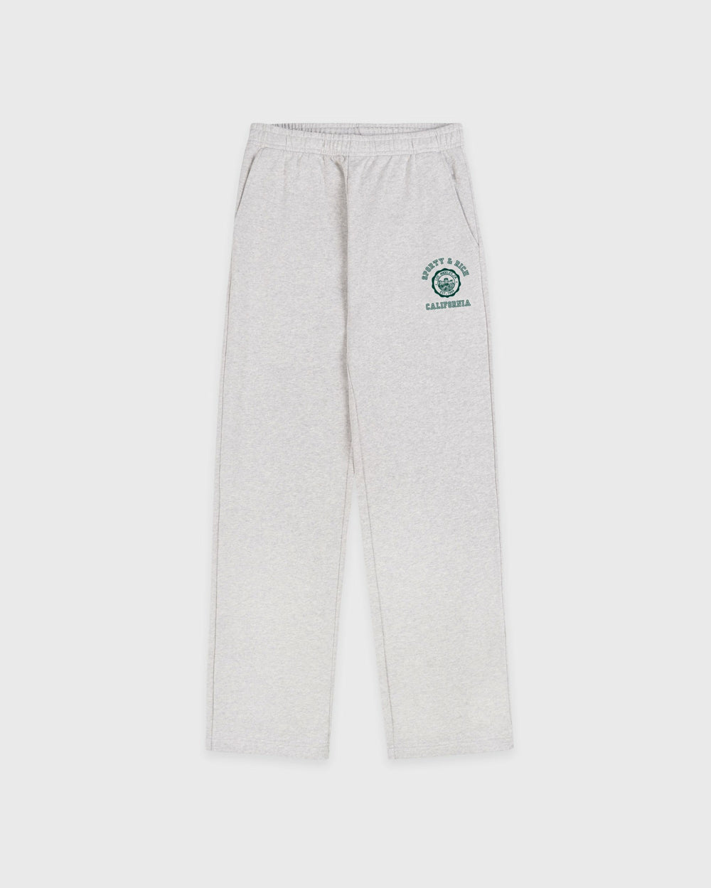 California Emblem Wide Sweatpant - Heather Gray/Forest Sporty & Rich Online