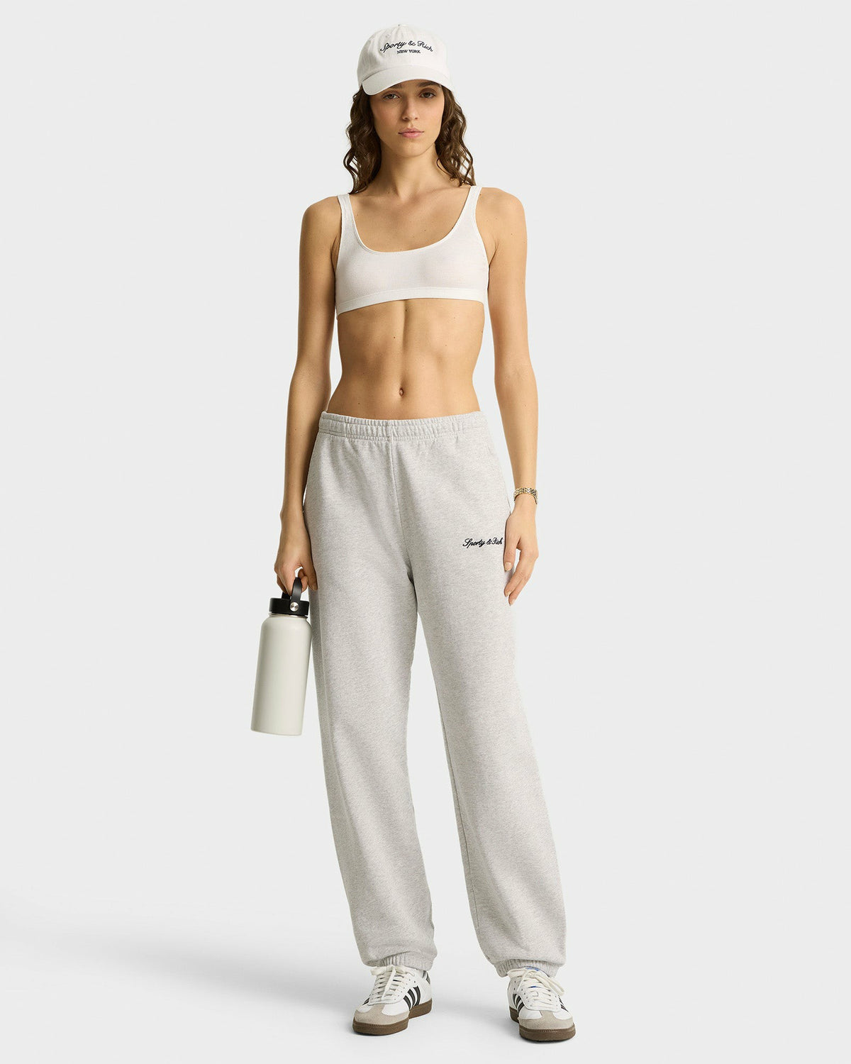 Syracuse Embroidered Sweatpant - Heather Gray/Navy Sporty & Rich Discount