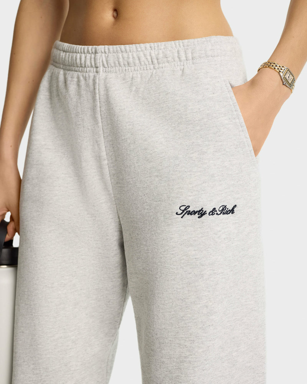 Syracuse Embroidered Sweatpant - Heather Gray/Navy Sporty & Rich Discount