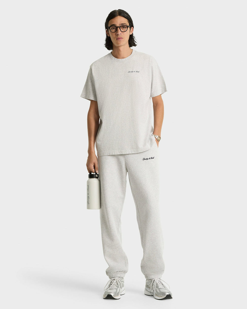 Syracuse Embroidered Sweatpant - Heather Gray/Navy Sporty & Rich Discount