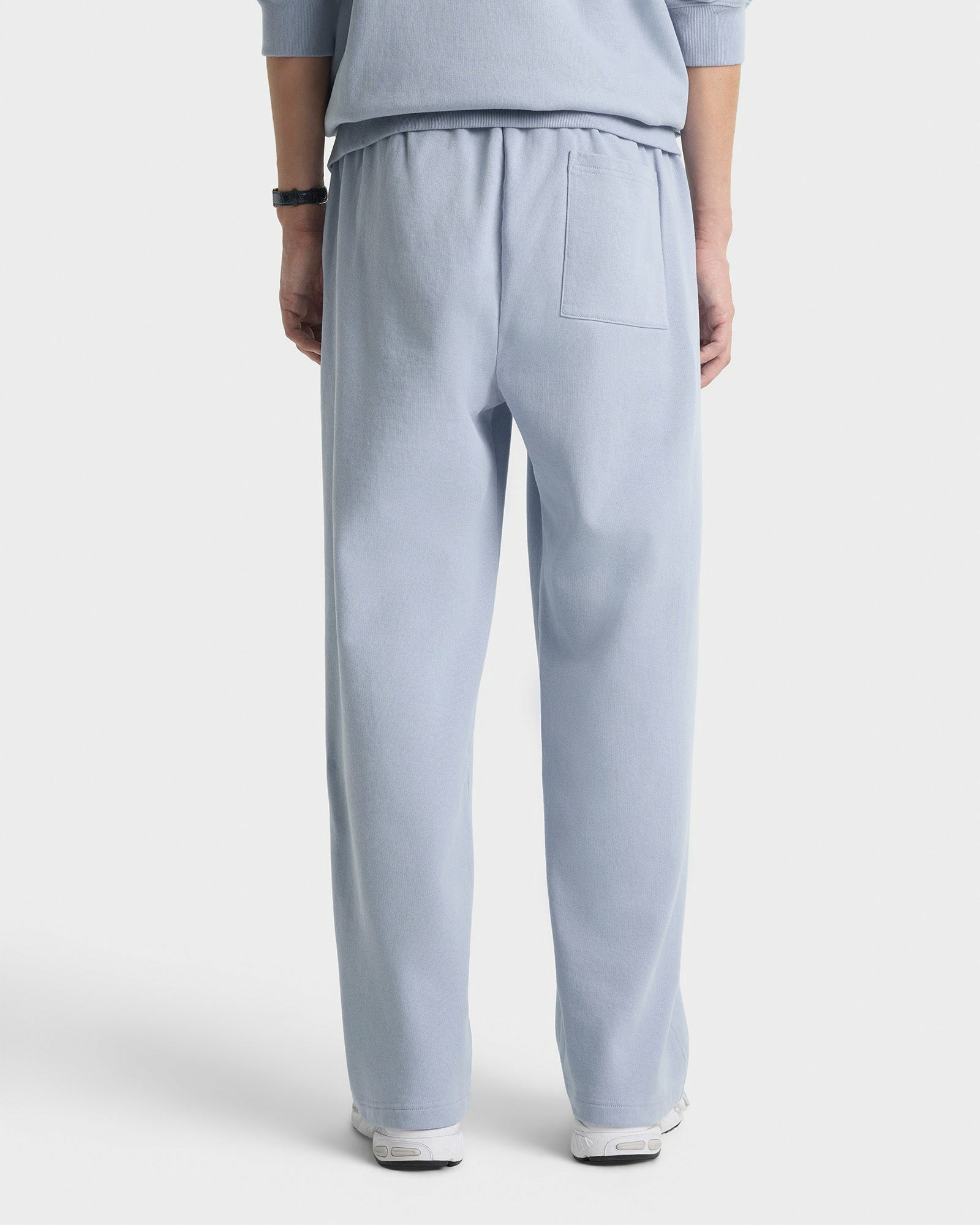 Signature Logo Embroidered Wide Sweatpant - Faded Blue/Navy Sporty & Rich US